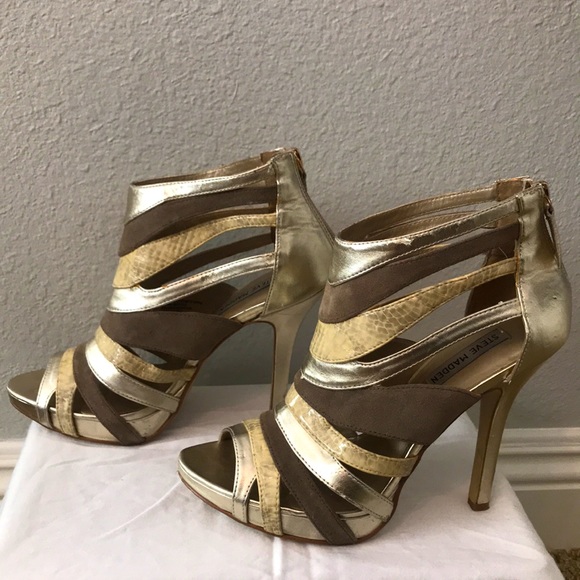 Steve Madden gold strappy heels - Picture 3 of 4